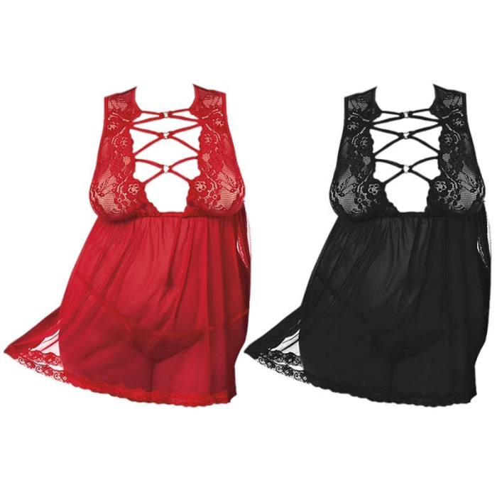 L1173 Lingerie Baju Tidur Haram Jumbo Big Size Babydoll Sexy Seksi