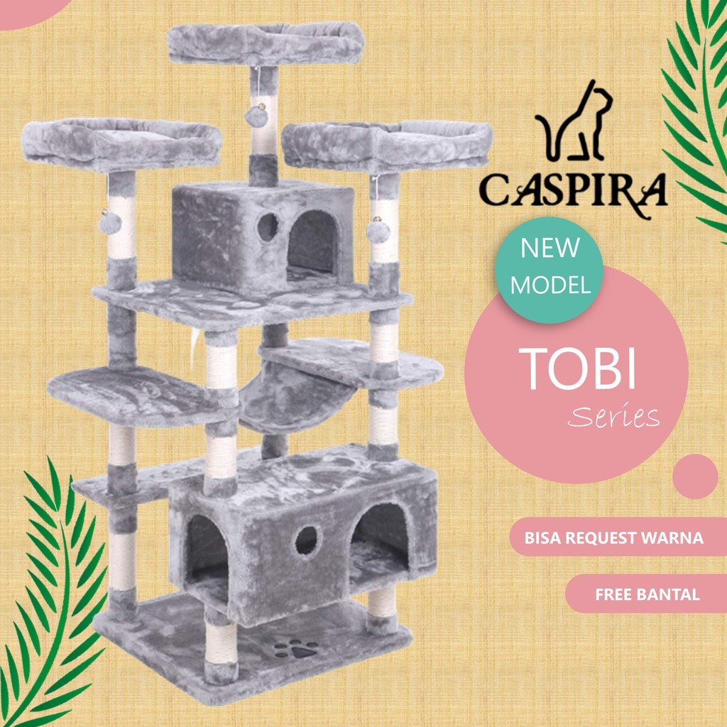 TOBI SERIES CASPIRA CAT CONDO / CAT TREE / CAT TOWER / KITTEN TOYS / CAT HOUSE / KANDANG KUCING