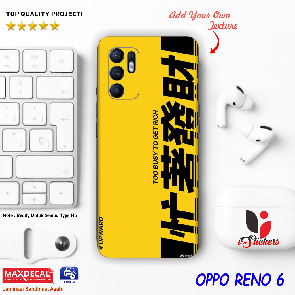 

Terlaris Oppo Reno Garskin Stiker Custom Case Laminasi Tebal COD