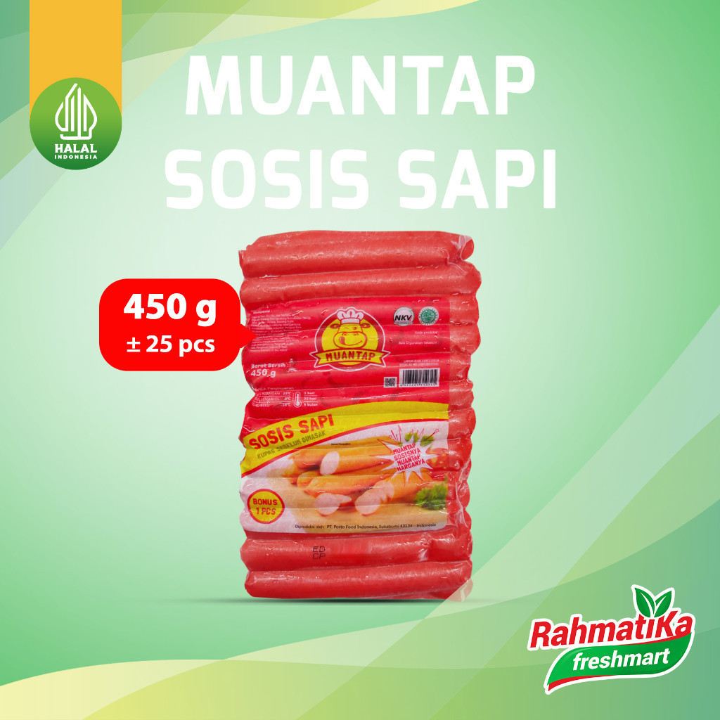 

MUANTAP Sosis Sapi 450 gr Isi 25 Pcs