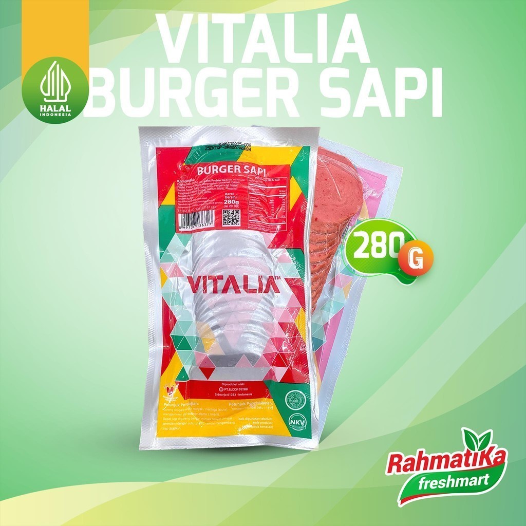 

VITALIA Smoked Beef / Burger Sapi 280 gr Isi 20