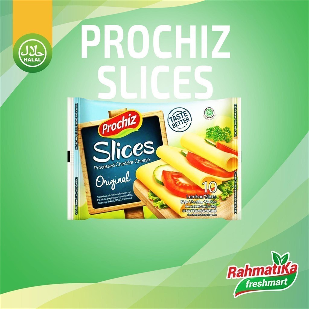 

Prochiz Slices / Keju Cheddar 10 Lembar 170 gram