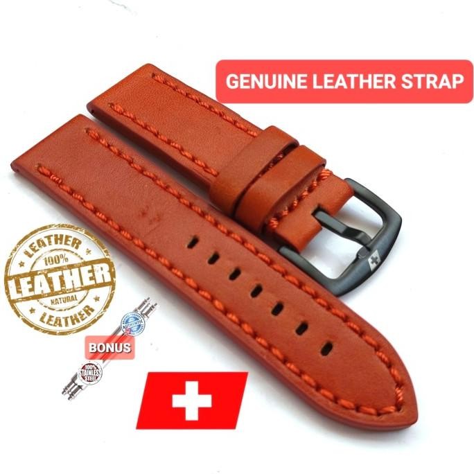 TALI JAM TANGAN SWISS ARMY 24 MM STRAP KULIT ASLI GENUINE LEATHER
