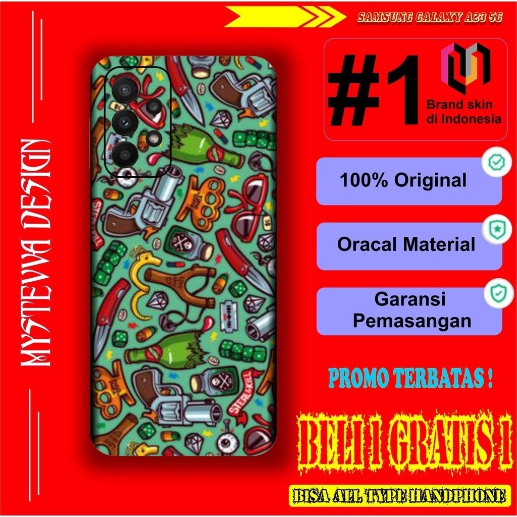 

Terlaris Samsung Galaxy A23 5G Garskin Stiker Custom Case Laminasi Tebal COD