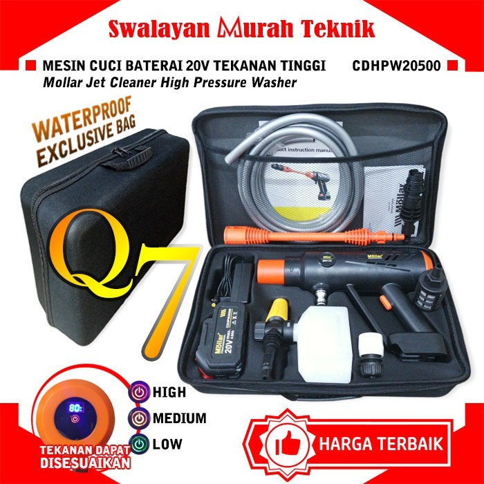 MOLLAR CDHPW20500 Q7 JET CLEANER CORDLESS BATERAI DIGITAL STEAM 3MODE