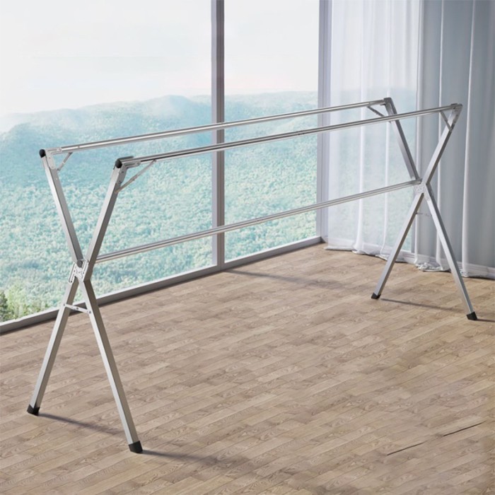 (baru) JEMURAN OUTIN Baju Handuk Outin Lipat Tekuk Stainless Steel Anti Karat Kuat