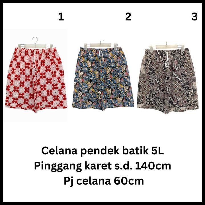 Terlaris Celana Pendek Batik Pria Jumbo Katun Good Quality