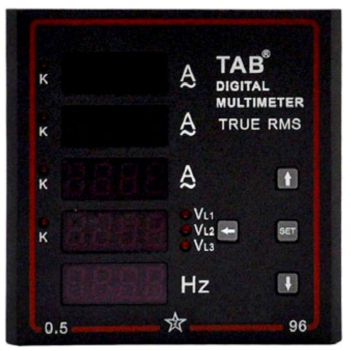 Panel Meter Digital AC Volt Ampere Hz 96x96 3 Phase 3P TAB