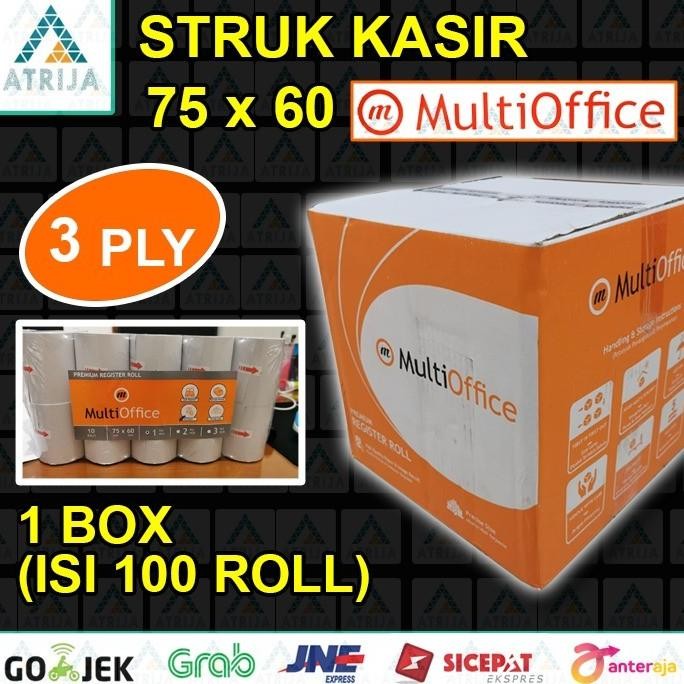 

1 BOX(100) TELLSTRUK MULTIOFFICE KERTAS STRUK KASIR NCR 75x60 mm 3 ply