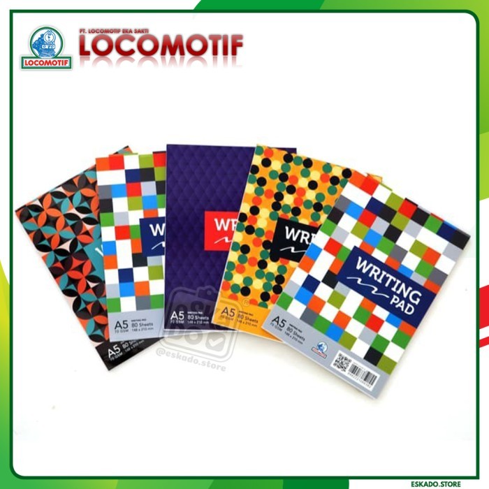 

TERBATAS WRITING PAD A5 80 SHEETS POLOS - BUKU TULIS MEMO LOCOMOTIF KODE 1429