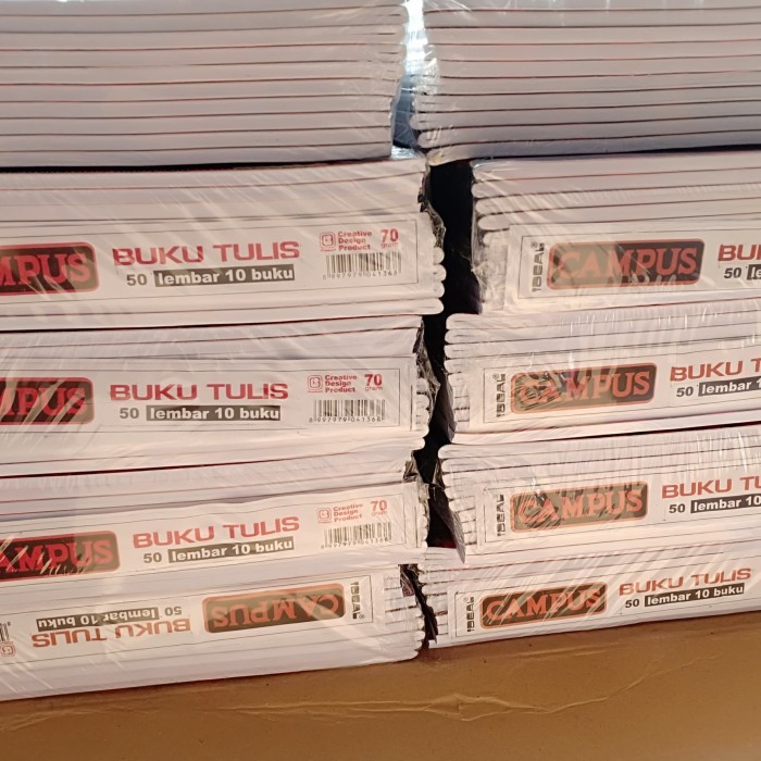 

TERJAMIN BUKU TULIS CAMPUS IDEAL 50SHEET /PACK ISI 10BUKU KODE 125