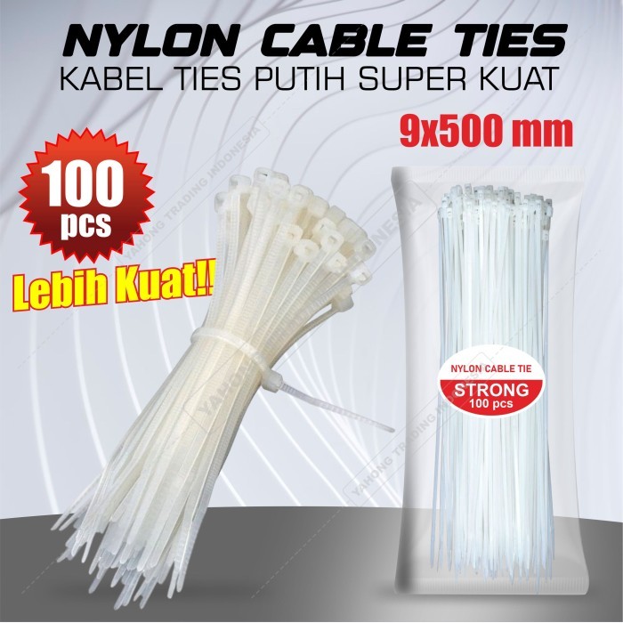 

Cable Tie Kabel Tis Kabel Ties Pengikat Kabel 9 x 500 mm PUTIH