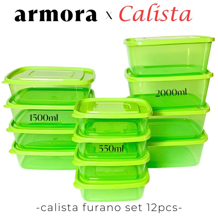 Food Kontainer/Container Set - Toples Kotak Calista Furano Bening