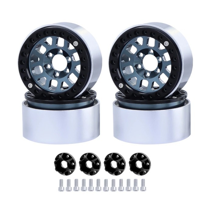 4pcs velg metal beadlock 1.9 Rc Axial scx10 Rgt Rc4wd 1/10 Velg Rc