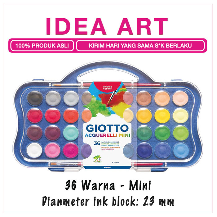 

Giotto Watercolor Mini 36 Warna Cat Air Mini 36 Non Toxic Terlaris