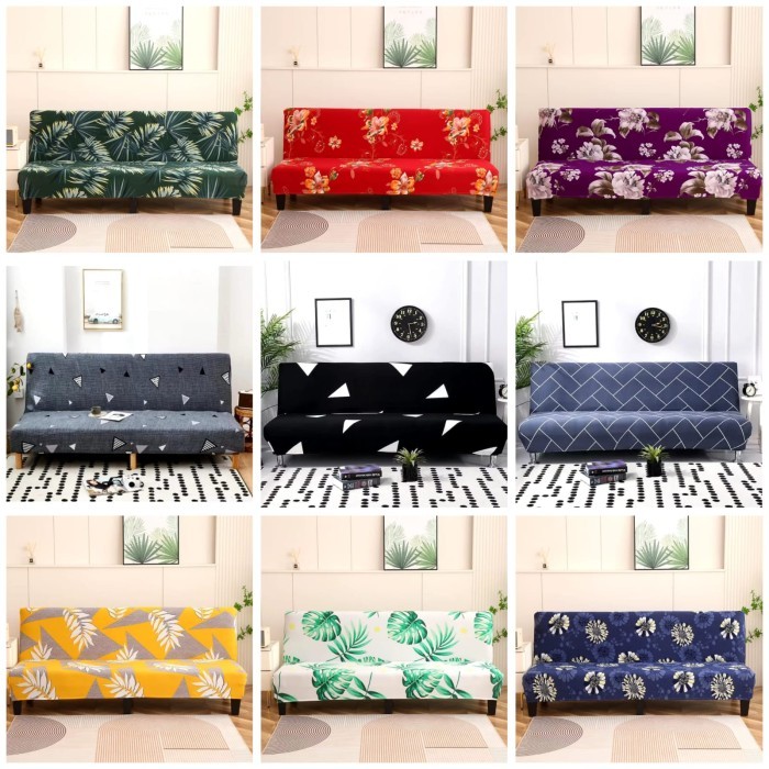 Cover sofa bed INFORMA strecth-Sarung PENUTUP sofa bed ELASTIS motif