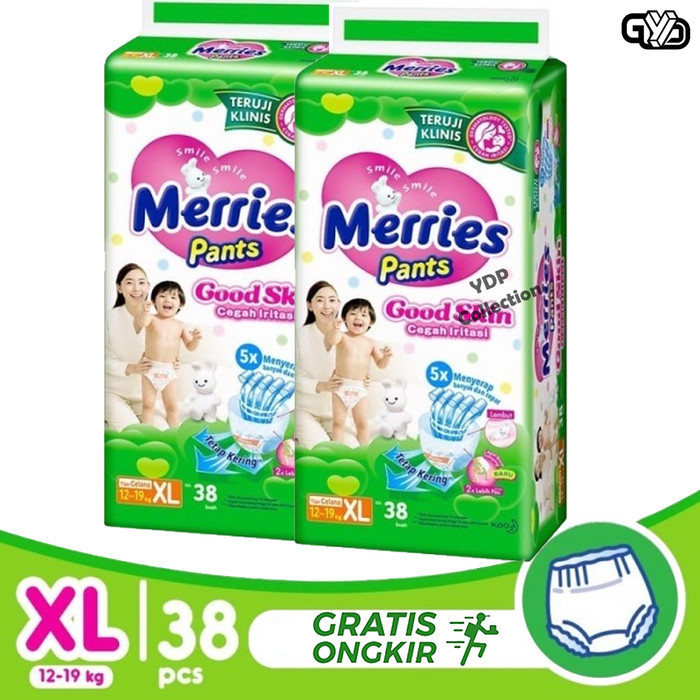 Popok Merries Pants Goodskin Merries Twinpack XL38 XL 38