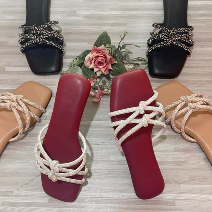 Eloise BELLA sendal Flat Wanita/Sendal teplek/Sendal Slop Wanita/sandal wanita kekinian/sendal viral