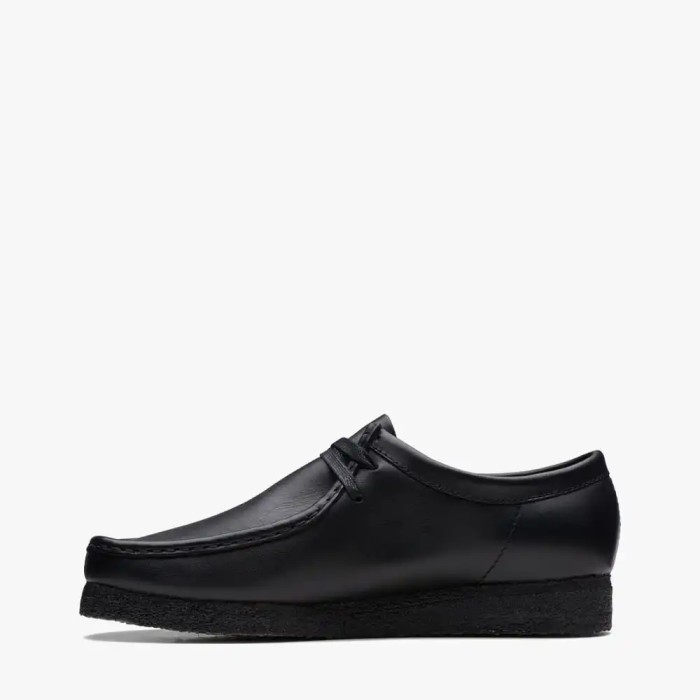 Clarks Wallabee Leather Sepatu Loafers Pria - Black
