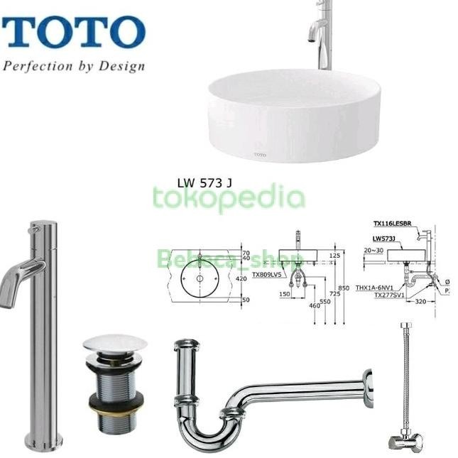 Promo Complete Set Wastafel TOTO LW 573J W/F Putih COD