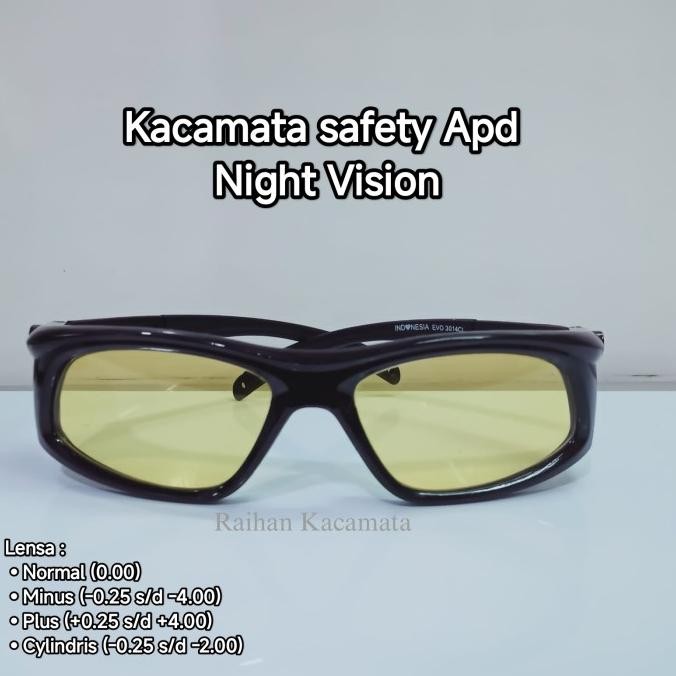 Buruan,.!! Kacamata Safety Night Vision Kacamata Malam Normal/Minus