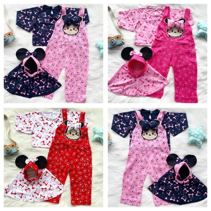 JR206 setelan gamis bayi anak perempuan 1 tahun tsum tsum jumpsuit gamis NEW