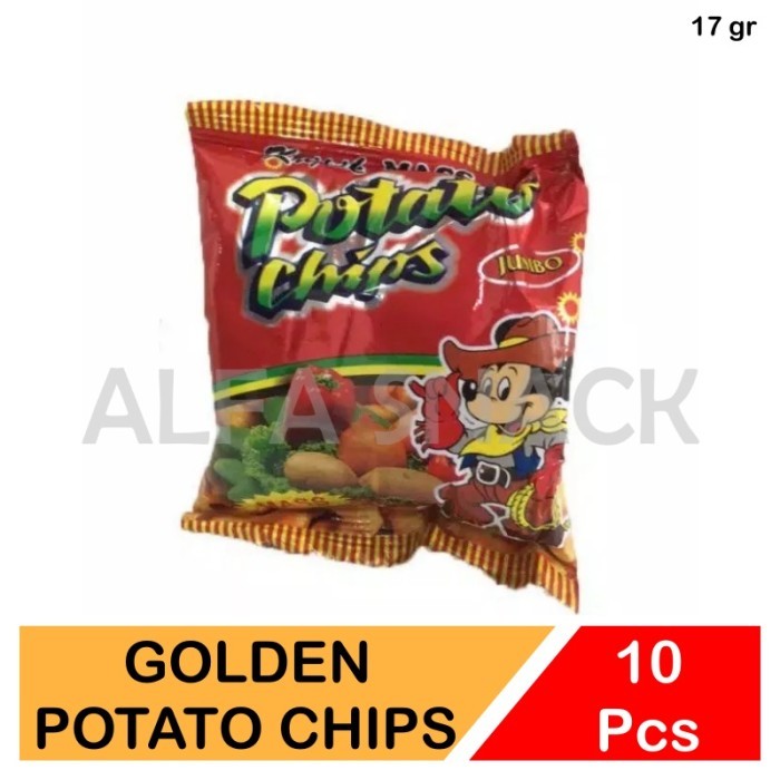 

TERUJI Golden Potato Chips Kemasan Renceng (10pcs x 17 gram)