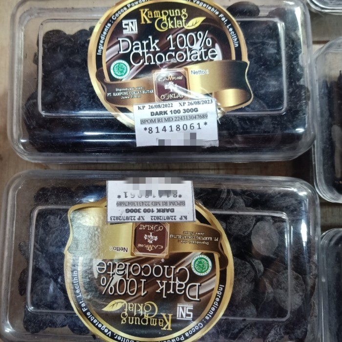 

FREE ONGKIR DARK 100% CHOCOLATE CHIPS KAMPUNG COKLAT (FREE SUGAR) 200gr