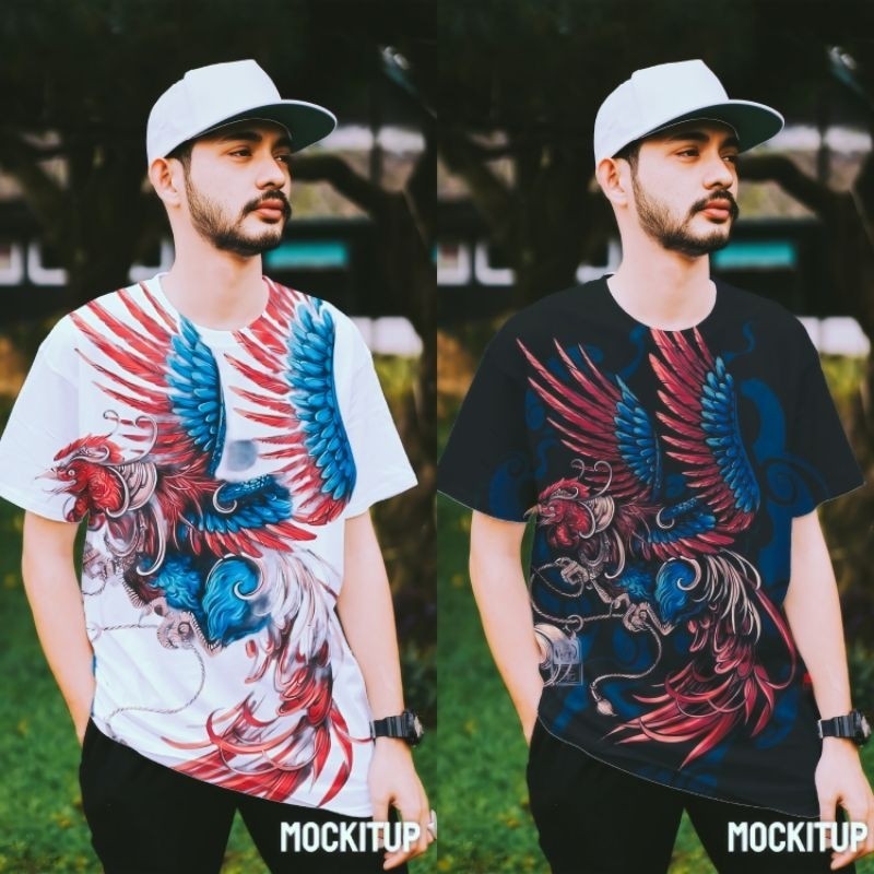 Kaos Tshirt Atasan Distro Pria Terbaru Lengan Pendek Motif Gambar Ayam Ninja Sablon Printing 3D