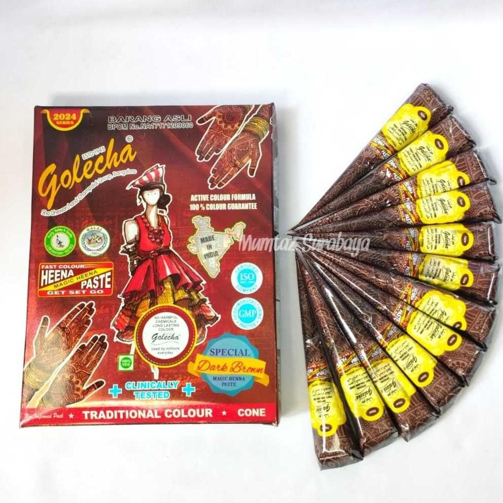 SPECIAL (6 PCS) Henna Golecha Henna Pasta Merah Cherry Henna Warna Merah Cherry Original BPOM Heena 