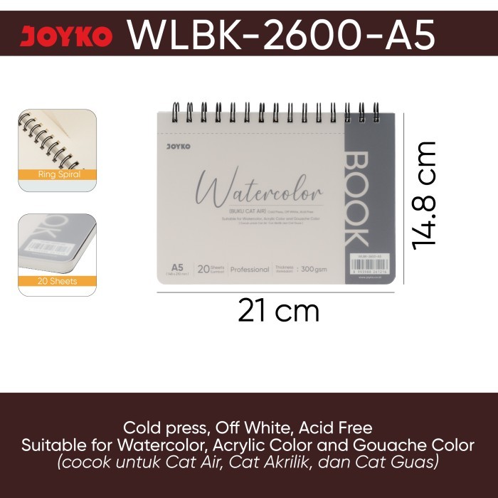 

Watercolor Book Buku Cat Air Joyko WLBK-2600 300 gsm 20 Sheets
