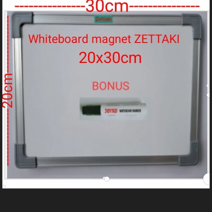 

Papan tulis magnet whiteboard gantung single face (Zettaki) 20x30cm