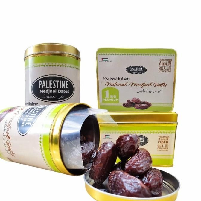 

Kurma Medjool Palestina Jumbo Premium Grade A 1Kg / Kemasan Kaleng Original Dan Terpercaya
