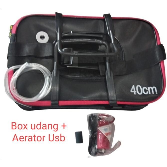 Box udang Taffsport + Aerator USB tas kotak pancing umpan hidup tempat anti bocor DIN