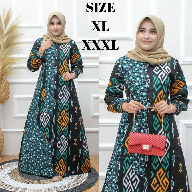 Gamis Batik Modern / Gamis Batik Terbaru2021 / Gamis Lebaran BAT