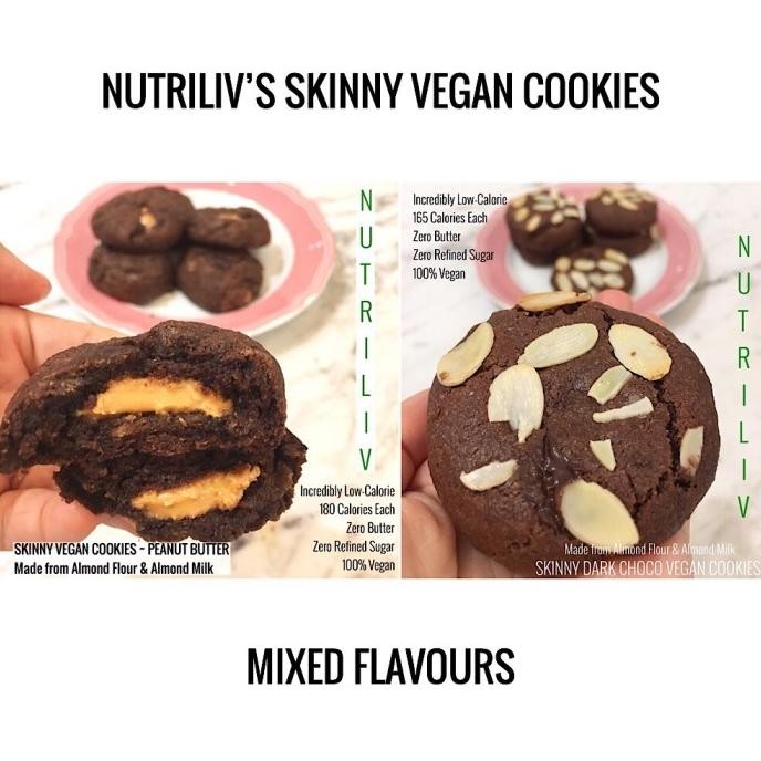 

Mixed Flavours - Skinny Vegan Cookies - Dark Choco & Peanut Butter Original Dan Terpercaya