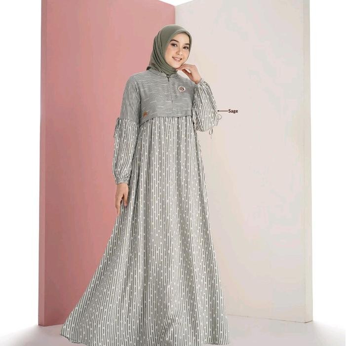 Wisya Series Midi Dress Nadheera Luxury Griya Qaireen Cantik Mewah Muslim Simple Gamis Wanita Wudhu