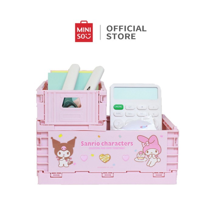 Sale Miniso X Sanrio Keranjang Penyimpanan Storage Basket Desktop Keranjang Penyimpanan Lipat Besar