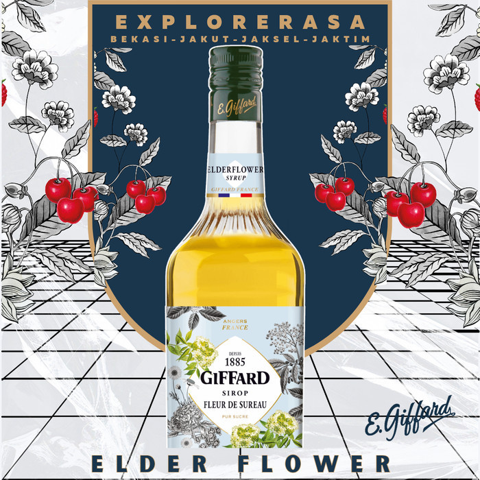 

Giffard syrup Elder flower 1L Sirup giffard rasa bunga elder 1 liter