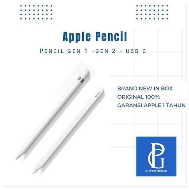 (K X PUTRA GROUP) Apple Pencil 1st 2nd Usb C Generation for iPad Pro Mini Air - Apple Pen Gen 1 2