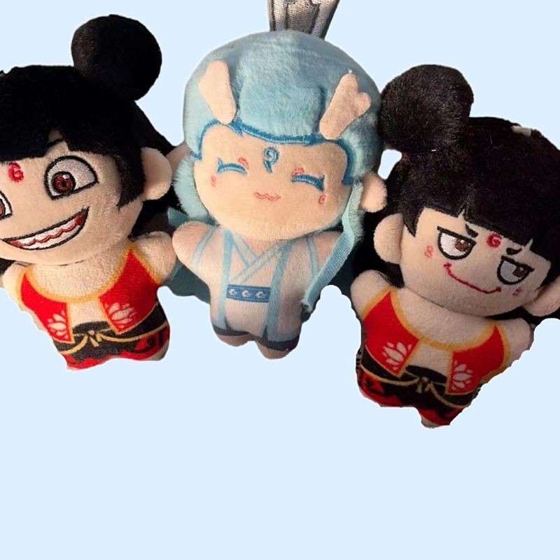 Mainan Boneka Plush Nezha Ao Bing Gantungan Kunci