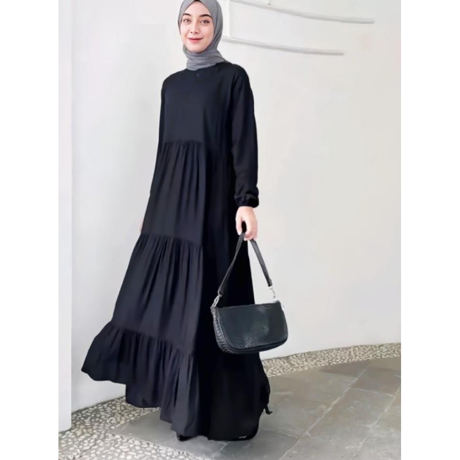 Gamis Putih Polos Syar'I Gamis Susun Canda Rampel Terbaru