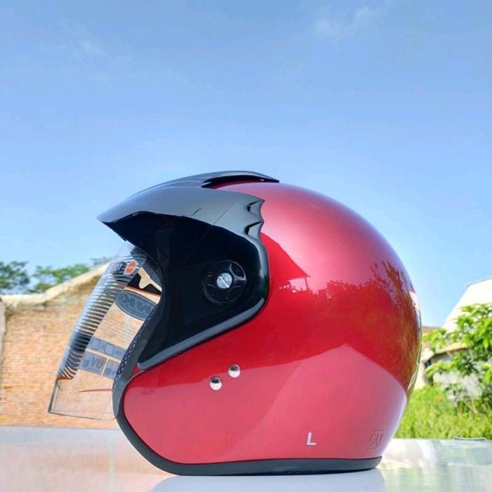 keren f Helm Batman Preum Quality - Preum Motorcycle, Desain Batman, Warna Hitam, Putih, dan Merah,
