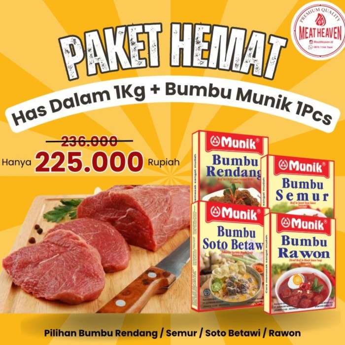 

Paket Hemat Has Dalam 1Kg + Bumbu Munik 1Pcs