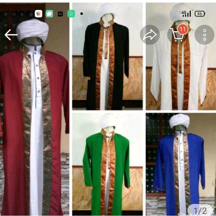 jubah luaran luar Tampa gamis habaib ustad Lis pita variasi