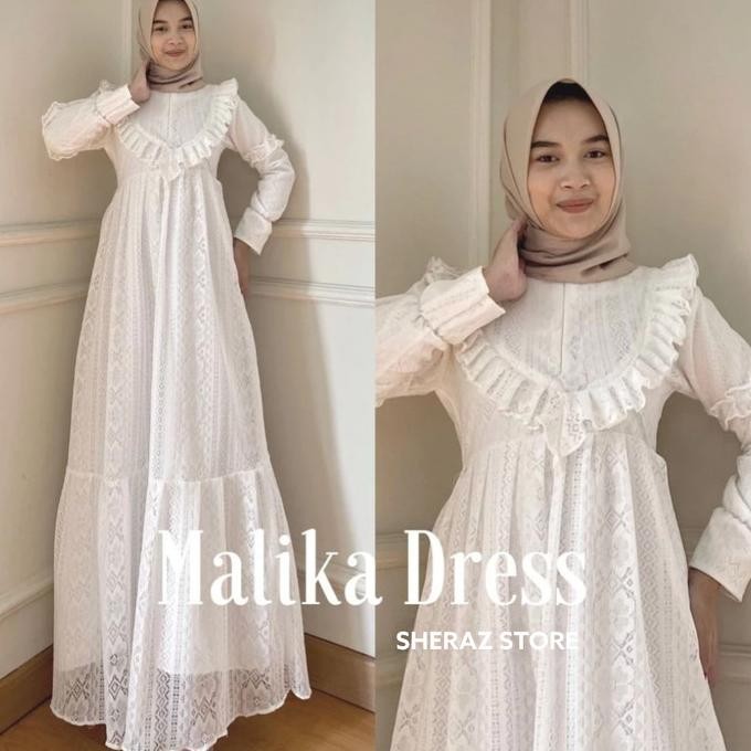 Malika - Gamis Brukat Kondangan Mewah Jumbo Ld 120 130 140 Terbaru Terlaris