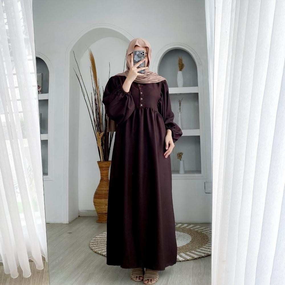 SELINA MAXY - Terbaru Raya Collection Lengan Balon - Simple Dress Muslim Busui Friendly