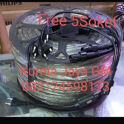 Grosir Lampu Selang Led Bulat 2 Jalur 100Meter /Selang Led Rope Light 100 Mtr