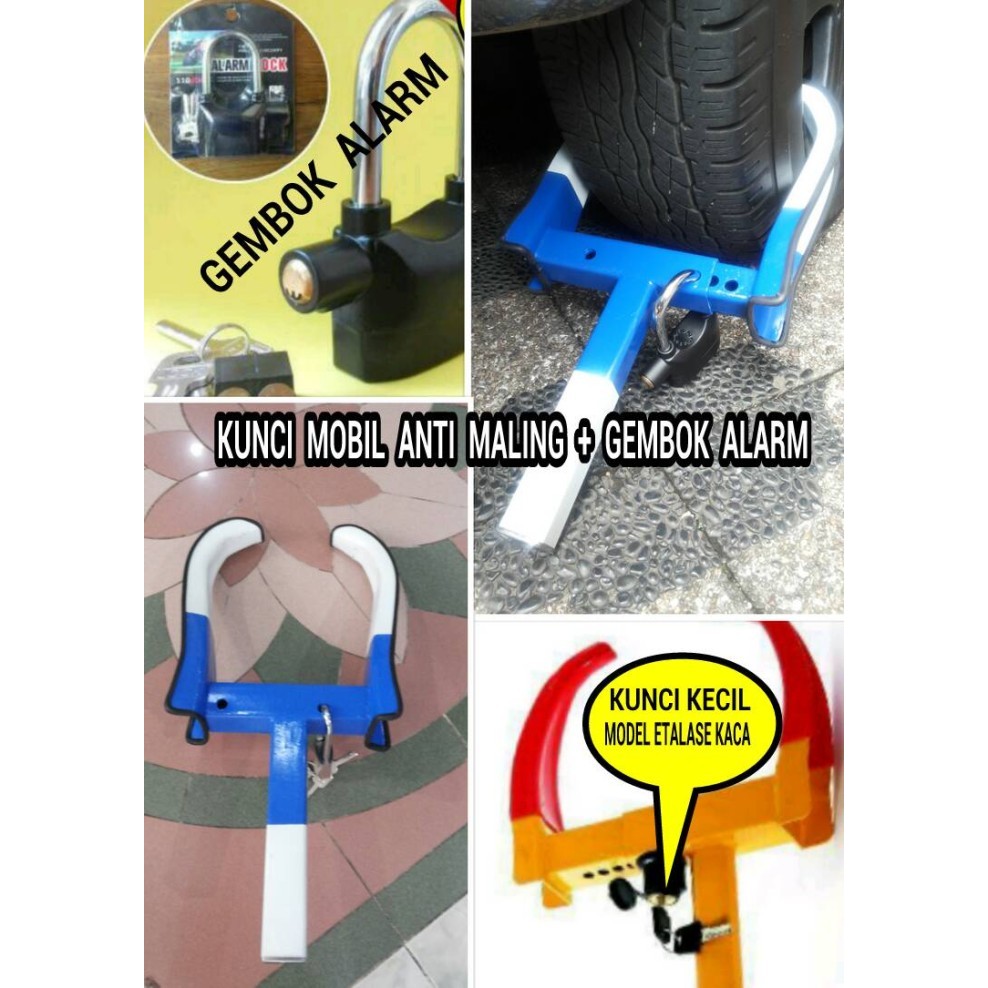 Diskon Kunci Ban Roda Mobil + Gembok Alarm Mobil. Anti Maling