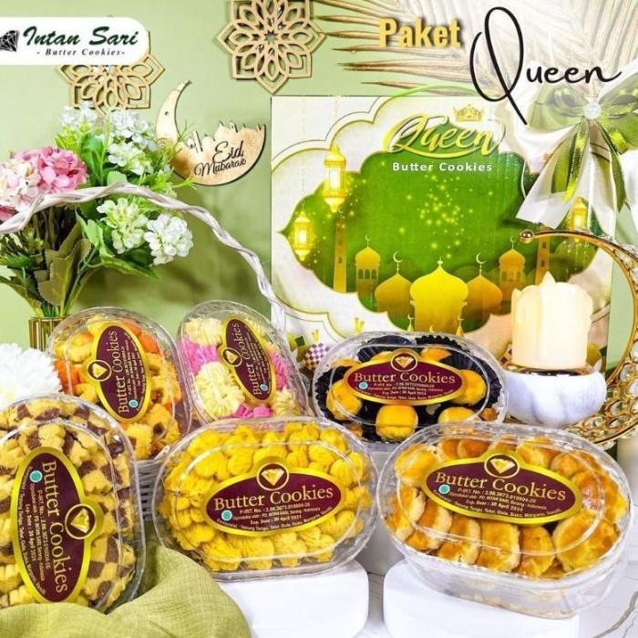 

New! Queen Butter Cookies Paket Kue Kering Parcel Lebaran Idul Fitri isi 6 Idul Fitri